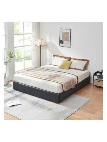 Тапицирано легло Nola 180x200 см еко кожа черно []