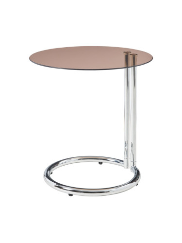 Помощна маса Ylivieska 46xØ45 см цвят хром/кехлибарено стъкло []