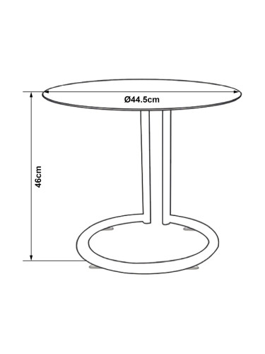 Помощна маса Ylivieska 46xØ45 см цвят хром/сиво стъкло []