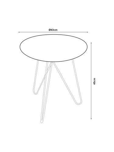 Помощна маса Nopimi 45xØ43 см синьо, мат []