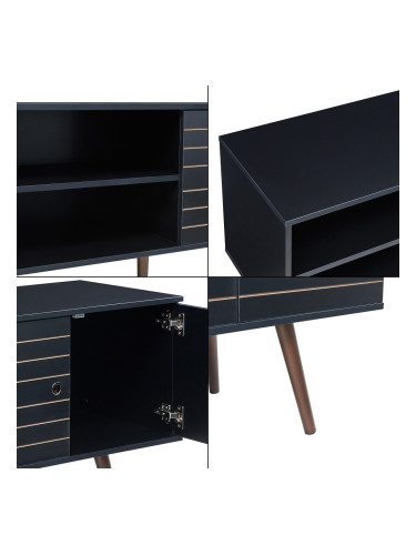 ТВ шкаф Vare 160x40x66 см Черен []