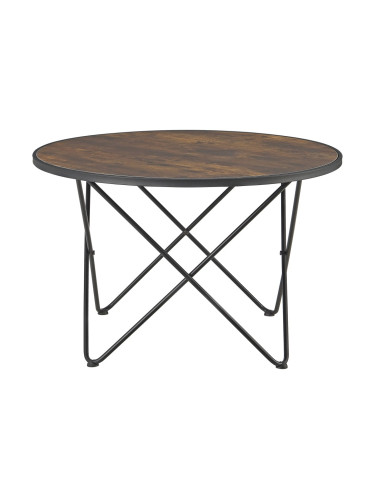 Маса за кафе Goskamark 80x50 см стоманена рамка в тон тъмно дърво []