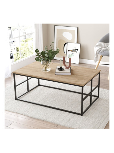 Холна маса Velendi 100x60x40 см дъб вид/черен []