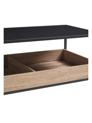 Маса за кафе Belana 100x48x39 см черен/изглед дъб []