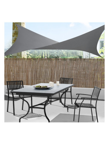 Квадратно слънчево платно 400x400 см тъмно сиво