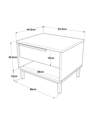 Нощно шкафче Vesanto 43x54x45 см Бяло []