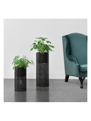 Поставка за цветя Virton, комплект 2 бр., черна