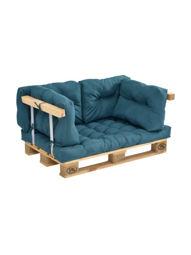 Възглавница от палети Mogán 1x възглавница за седалка 4x възглавница за гръб тюркоаз