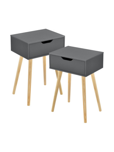 Странична масичка Östersund, комплект от 2 части, тъмносива []