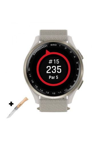 Смарт часовник Garmin Approach S50 Amoled 43 мм S/M Cream Gold Aluminium/Ivory 010-03010-01