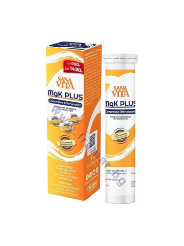 САНАВИТА МАГНЕЗИЙ КАЛИЙ ПЛЮС ефервесцентни таблетки * 20