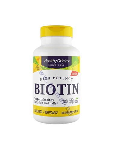 БИОТИН капсули 5000 мкг * 360 HEALTHY ORIGINS