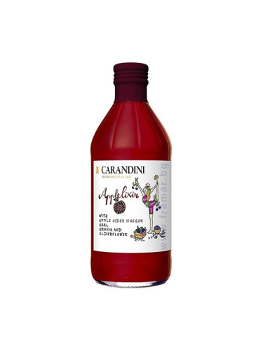 КАРАНДИНИ ЯБЪЛКОВ ОЦЕТ С АКАЙ, АРОНИЯ И ЧЕРЕН БЪЗ 500 мл 