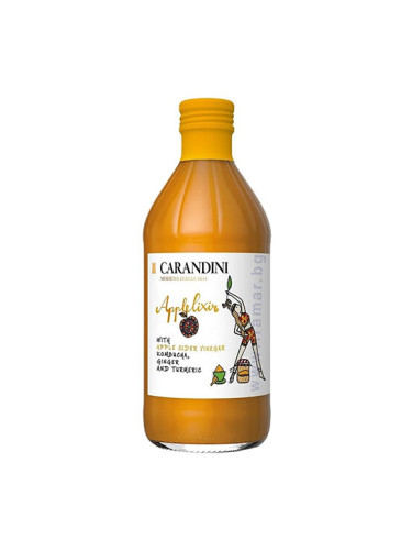 КАРАНДИНИ ЯБЪЛКОВ ОЦЕТ С КОМБУЧА, ДЖИНДЖИФИЛ И КУРКУМА 500 мл 