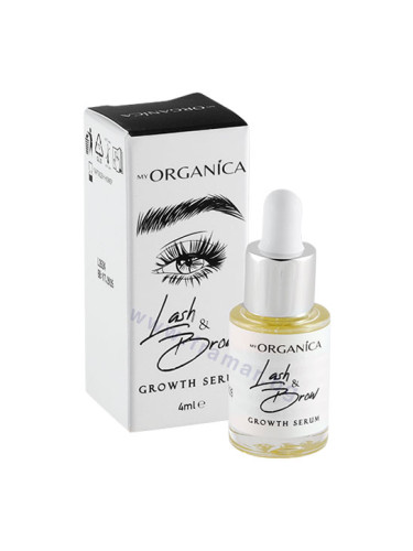 МАЙ ОРГАНИКА СЕРУМ ЗА БЪРЗ РАСТЕЖ НА МИГЛИ И ВЕЖДИ 4 мл