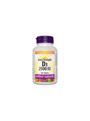 Витамин D3 2500 IU 180 таблетки | Webber Naturals