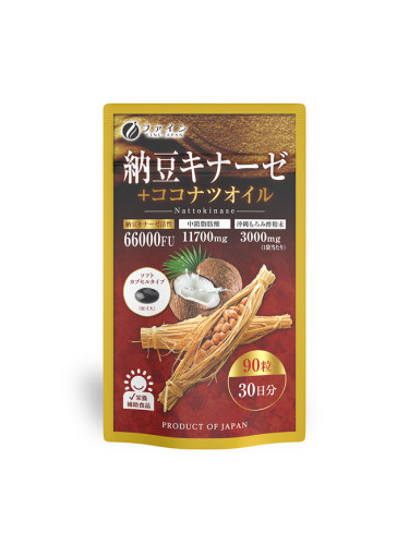 Наттокиназа + кокосово масло 90 капсули | Fine Japan