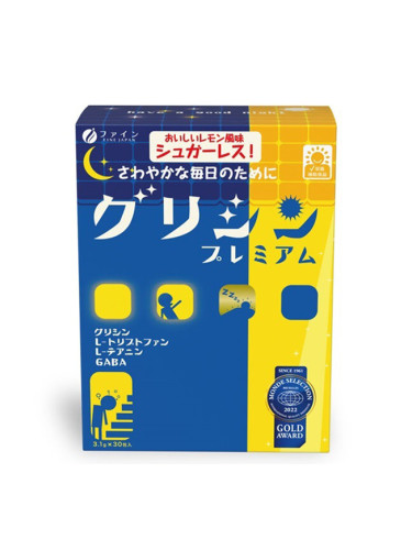 Комплекс с глицин, ГАБА, L- триптофан и теанин за спокоен сън 30 сашета | Fine Japan