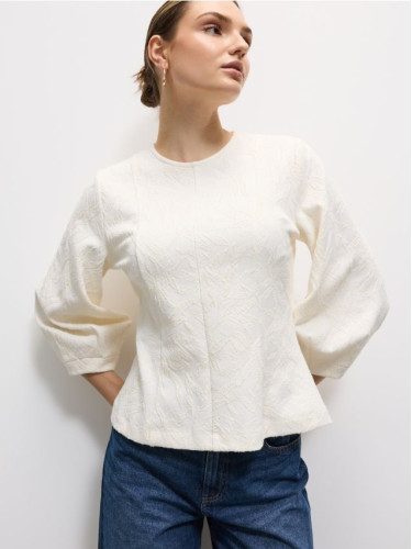 Mohito - Блуза с буфан ръкави - кремaво