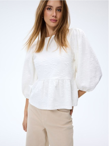 Mohito - Блуза с буфан ръкави - кремaво