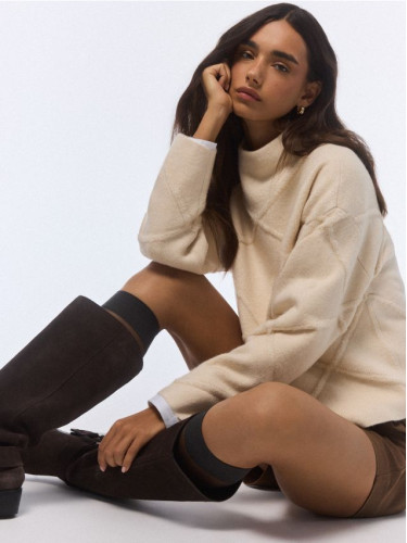 Mohito - Пуловер с поло яка - кремaво