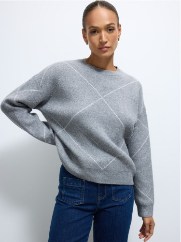 Mohito - Пуловер с геометрична шарка - сиво