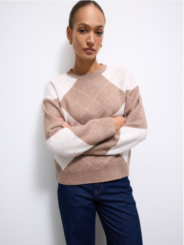 Mohito - Пуловер с геометрична шарка - бежово