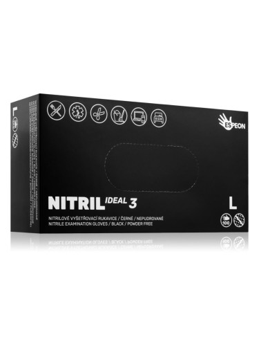 Espeon Nitril Ideal3 Black нитрилни ръкавици без пудра размер L 100 бр.