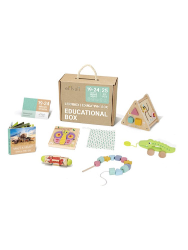 eliNeli Educational Box 19-24 m+ комплект играчки от дърво