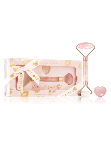 Crystallove Rose Quartz Selflove Set масажно валяче за лице и масажно приспособление