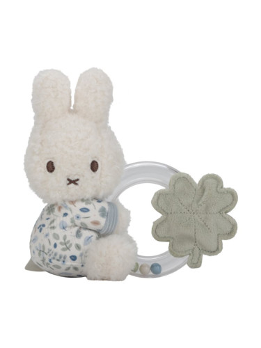 Little Dutch Miffy Fluffy Lucky Leaves Ring Rattle дрънкалка 0 m+ Blue 1 бр.