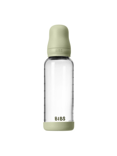 BIBS Baby Glass Bottle Round Latex шише против колики Sage 240 мл.