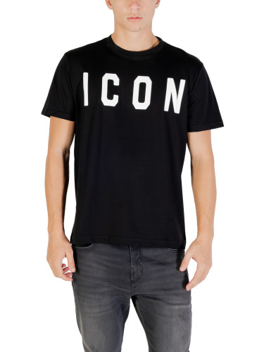 Черна тениска с къс ръкав ICON
