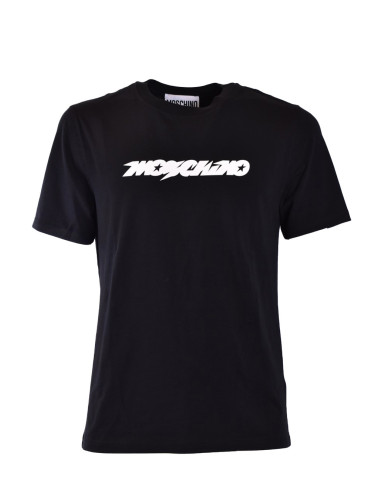 Черна тениска с щампа Moschino