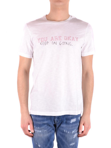 Бяла тениска Dondup с щампа