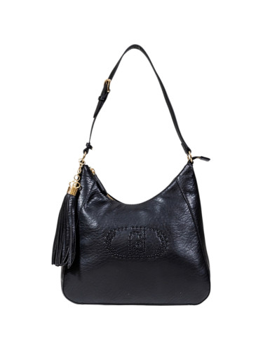 Черна чанта Liu Jo с декоративен пискюл