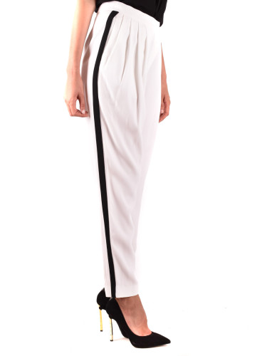 Бели панталони с черна райета