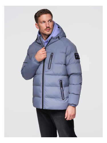 Ombre Warmed quilted men's jacket with raglan sleeves - extinguished purple