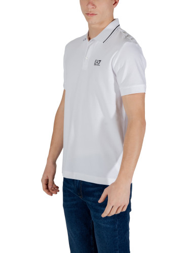 Бяла мъжка поло риза EA7