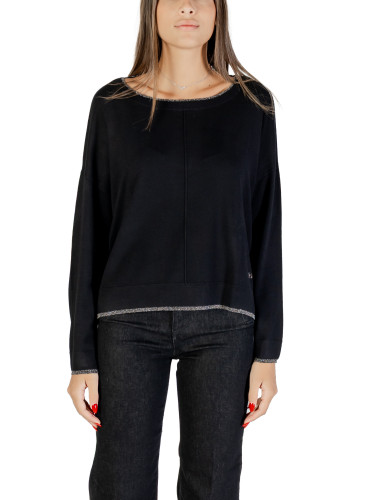 Черен пуловер с кръгло деколте Liu Jo