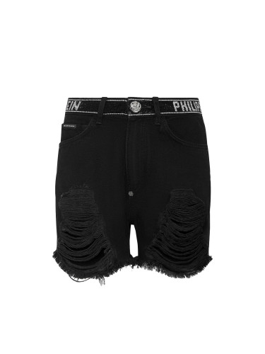 Черни дънкови шорти Philipp Plein