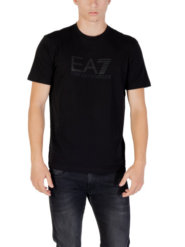 Черна тениска с къс ръкав EA7