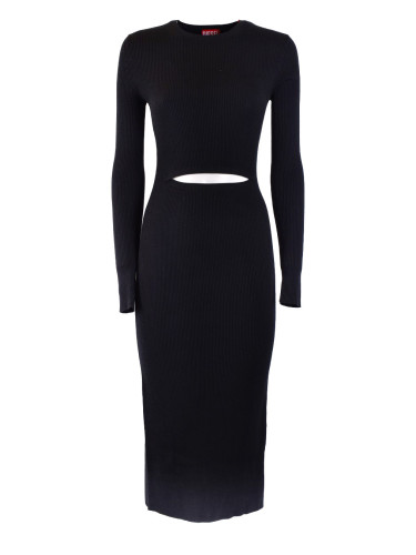 Черна миди рокля Diesel с изрез