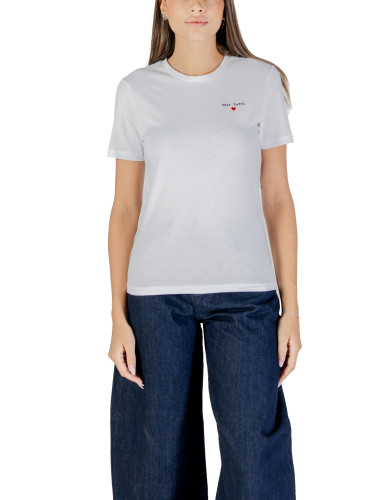 Само бяла тениска с къс ръкав