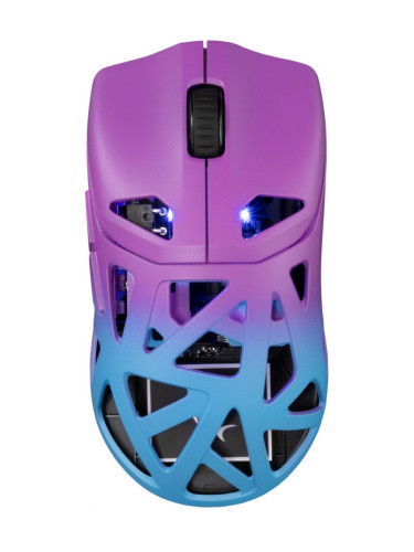  Гейминг мишка White Shark - Dagonet, оптична, безжична, черна/лилава