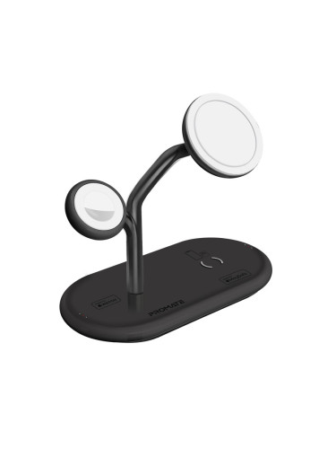Безжично зарядно ProMate Synergy, MFI Certified 65W High Speed MagSafe Charging Station • 15W Qi Charging • 5W Apple Watch Charger • 10W Qi Charger • 24W USB-C Power Delivery • Qi Certified, Черен