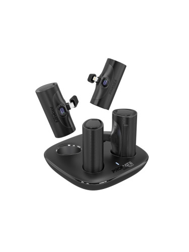 Зарядна станция ProMate DELTAPACK  Power Bank charging dock w/ 4 x 5000mAh Mini Power Banks, 20W USB-C Output Plug and USB-C input/output - Черна