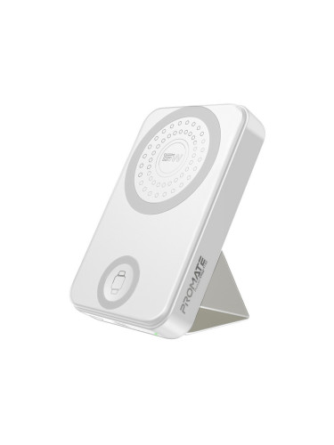 Външна батерия ProMate, PowerMag-Trio.White
10000mAh 15W Magsafe Charger Powerbank w/ 2.5W Apple
Watch Charger, 20W PD USB-C Input/Output, Kickstand - Бяла