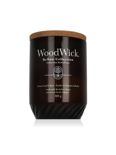WoodWick ReNew Collection Tomato Leaf & Basil Ароматна свещ 368 g