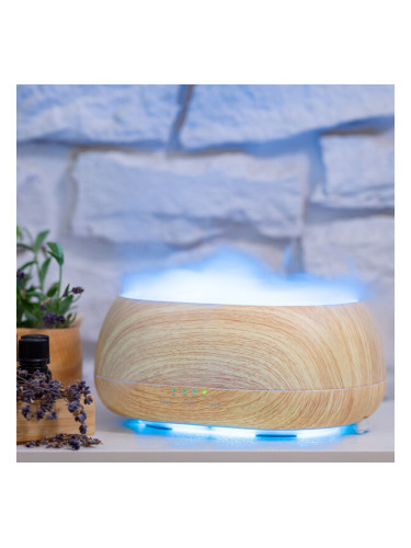 Арома дифузер Mohana "Ароматна мъгла", цвят дървесен, с дистанционно